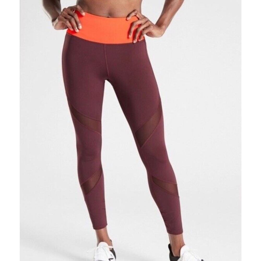 Athleta Leggings Women's Small Tenacity 7/8 Tight Pockets Mesh High Rise Cropped